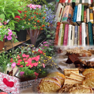 Plants, cakes, crafts and book sale